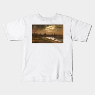 Dresden by Moonlight by Johan Christian Dahl Kids T-Shirt